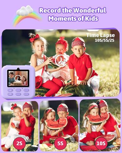 Mgaolo Kids Camera طباعة فورية للصور، ألعاب كاميرا رقمية للأطفال هدية مع فيديو عالي الدقة للفتيات والأولاد من عمر 3 إلى 12 عامًا، هدية عيد الميلاد لعيد الميلاد للأطفال بعمر 3 4 5 6 7 8 9 سنوات (بنفسجي) in Kuwait