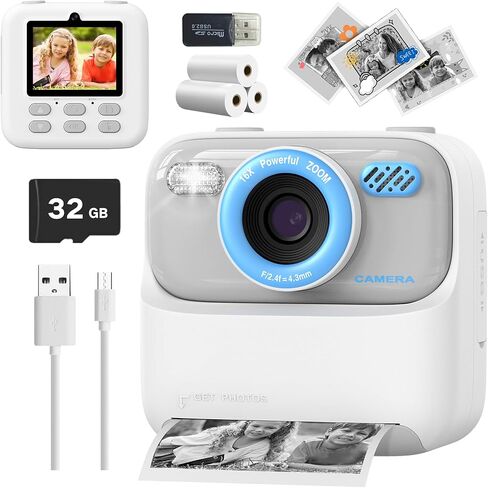 Mgaolo Kids Camera طباعة فورية للصور، ألعاب كاميرا رقمية للأطفال هدية مع فيديو عالي الدقة للفتيات والأولاد من عمر 3 إلى 12 عامًا، هدية عيد الميلاد لعيد الميلاد للأطفال بعمر 3 4 5 6 7 8 9 سنوات (بنفسجي) in Saudi Arabia