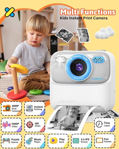 Mgaolo Kids Camera طباعة فورية للصور، ألعاب كاميرا رقمية للأطفال هدية مع فيديو عالي الدقة للفتيات والأولاد من عمر 3 إلى 12 عامًا، هدية عيد الميلاد لعيد الميلاد للأطفال بعمر 3 4 5 6 7 8 9 سنوات (بنفسجي) in Saudi Arabia