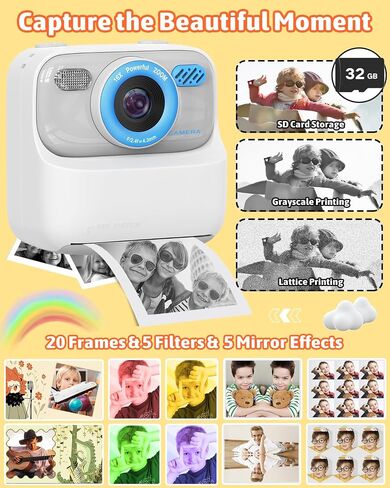 Mgaolo Kids Camera طباعة فورية للصور، ألعاب كاميرا رقمية للأطفال هدية مع فيديو عالي الدقة للفتيات والأولاد من عمر 3 إلى 12 عامًا، هدية عيد الميلاد لعيد الميلاد للأطفال بعمر 3 4 5 6 7 8 9 سنوات (بنفسجي) in Saudi Arabia