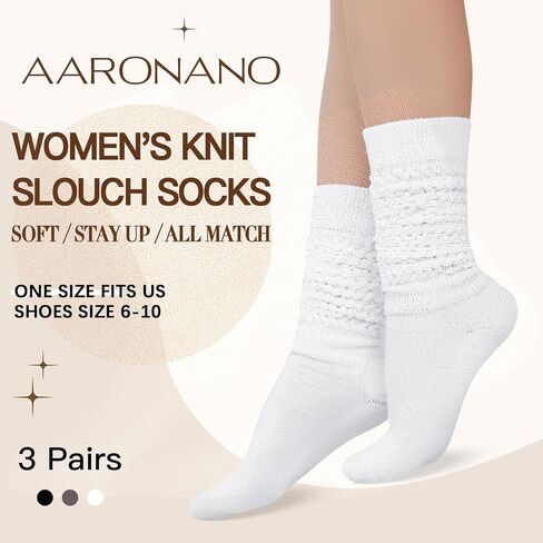 Women's Scrunch Socks 3 Pairs Warm Frilly Knit Crew Socks Soft Thick High Booot Socks Gym Long Tube Socks in Saudi Arabia