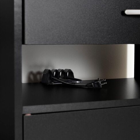 South Shore 2-Door Printer Stand with Storage on Wheels, Pure Black, 19 75 L x 26 W x 27 25 H, in Saudi Arabia