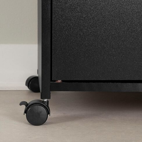 South Shore 2-Door Printer Stand with Storage on Wheels, Pure Black, 19 75 L x 26 W x 27 25 H, in Saudi Arabia