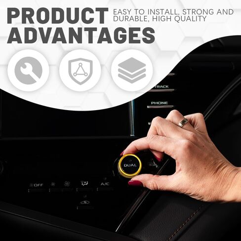 3PCS AC Air Conditioner Switch Button Knob Cover, Radio Volume Control Knob Decals, A/C Decal Trim Rings, Auto Interior Decor Accessories for Challenger Durango 2015-2022 (Black) in Saudi Arabia