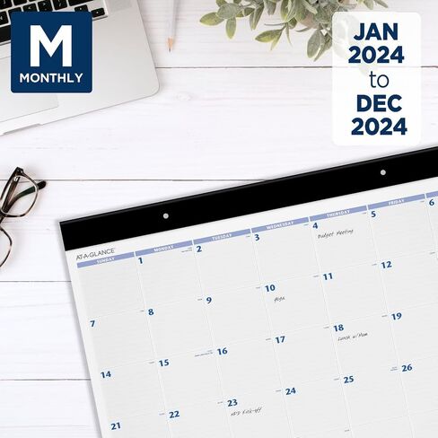 تقويم مكتب AT-A-GLANCE 2025، شهريًا، وسادة مكتب، 24 بوصة × 19 بوصة، جامبو، أزرق/رمادي (SW2300025) in Saudi Arabia