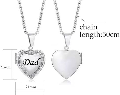 قلادة على شكل قلب من KunBead Dad Love للنساء مع حجر الميلاد الذي يحمل الصور in Kuwait