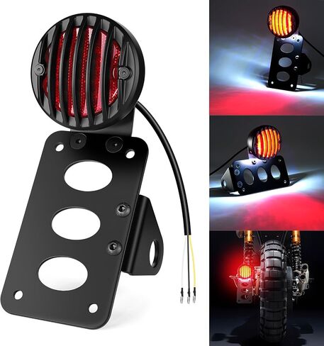 Amazicha 1" Motorcycle LED Tail Brake Light with Bracket, Waterproof Motorcycle Side Mount License Plate Rear Light Compatible for Harley Sporster Bobber Chopper Honda Yamaha Suzuki Kawasaki in Saudi Arabia