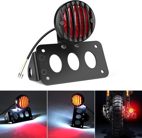 Amazicha 1" Motorcycle LED Tail Brake Light with Bracket, Waterproof Motorcycle Side Mount License Plate Rear Light Compatible for Harley Sporster Bobber Chopper Honda Yamaha Suzuki Kawasaki in Saudi Arabia
