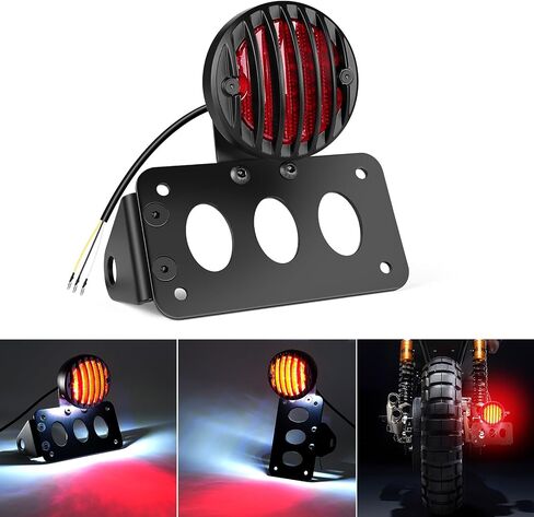 Amazicha 1" Motorcycle LED Tail Brake Light with Bracket, Waterproof Motorcycle Side Mount License Plate Rear Light Compatible for Harley Sporster Bobber Chopper Honda Yamaha Suzuki Kawasaki in Saudi Arabia