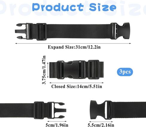 3pcs Add a Bag Luggage Straps for Suitcases, Travel Belt for Luggage Strap Connecting Two Luggages, Suitcase Straps, Bag Luggage Connecting Straps for Suitcases Heavy Duty Travel Strap in Saudi Arabia