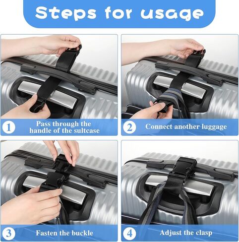 3pcs Add a Bag Luggage Straps for Suitcases, Travel Belt for Luggage Strap Connecting Two Luggages, Suitcase Straps, Bag Luggage Connecting Straps for Suitcases Heavy Duty Travel Strap in Saudi Arabia