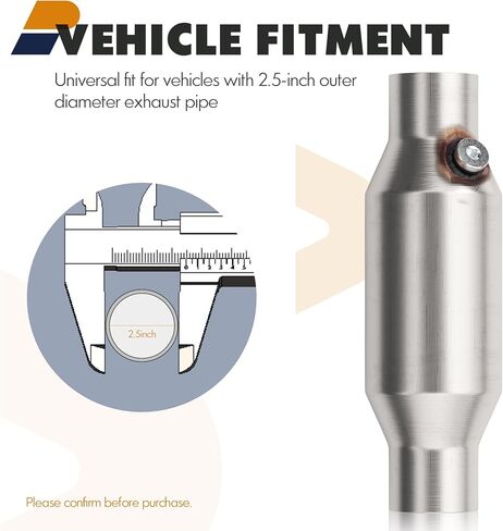 2.5" Catalytic Converter Universal, 2.5" Inch Inlet/Outlet Cat Converter with O2 Port in Saudi Arabia