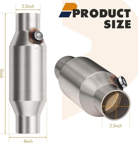 2.5" Catalytic Converter Universal, 2.5" Inch Inlet/Outlet Cat Converter with O2 Port in Saudi Arabia