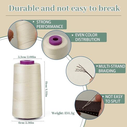 6 Rolls Hair Extension Thread, Sewing Threads, 153 Yard Hair Weave Sewing Threads Hair Extension Tools with 41 Pcs C/T/J/I Shape Needles for Making Wigs, Hair Weaving, Hand Sewing in Kuwait