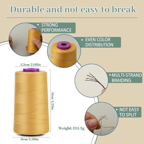 6 Rolls Hair Extension Thread, Sewing Threads, 153 Yard Hair Weave Sewing Threads Hair Extension Tools with 41 Pcs C/T/J/I Shape Needles for Making Wigs, Hair Weaving, Hand Sewing in Kuwait