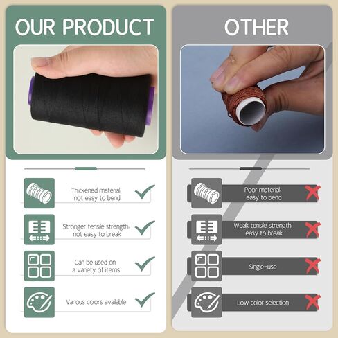 6 Rolls Hair Extension Thread, Sewing Threads, 153 Yard Hair Weave Sewing Threads Hair Extension Tools with 41 Pcs C/T/J/I Shape Needles for Making Wigs, Hair Weaving, Hand Sewing in Kuwait