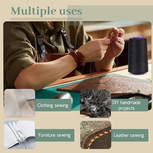 6 Rolls Hair Extension Thread, Sewing Threads, 153 Yard Hair Weave Sewing Threads Hair Extension Tools with 41 Pcs C/T/J/I Shape Needles for Making Wigs, Hair Weaving, Hand Sewing in Kuwait