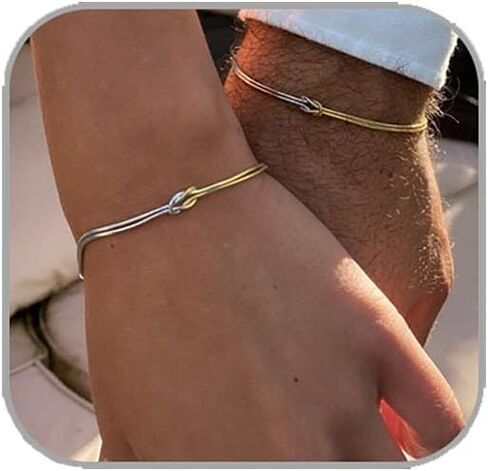 Gold Knot Bracelets for Women Love Snake Chain Infinity Bracelet Matching Bracelets for Couples Friendship Relationship Bracelets Dainty Adjustable Bracelets in Saudi Arabia