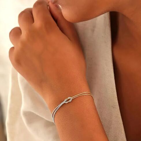 Gold Knot Bracelets for Women Love Snake Chain Infinity Bracelet Matching Bracelets for Couples Friendship Relationship Bracelets Dainty Adjustable Bracelets in Saudi Arabia
