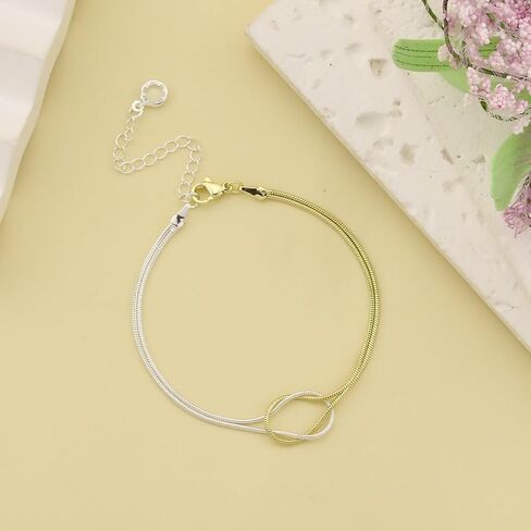 Gold Knot Bracelets for Women Love Snake Chain Infinity Bracelet Matching Bracelets for Couples Friendship Relationship Bracelets Dainty Adjustable Bracelets in Saudi Arabia