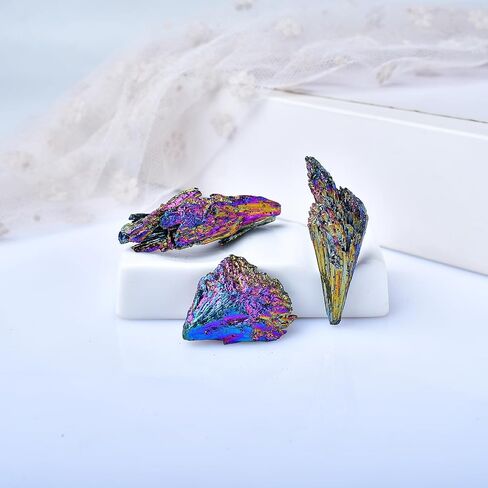 Natural Tourmaline Electroplated Rainbow Crystal DIY Gemstone Bare Stone Crystal Specimen Gift Collection Jewelry Pack of 10 in Saudi Arabia