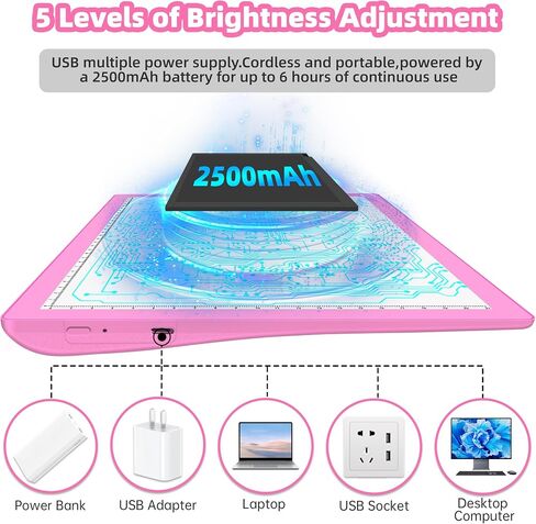 Mlife Rechargeable A4 Light Box for tracing- LED Light Pad for Weeding Vinyl,Perfect tracing Light Box for Diamond Art,Art Supplies(White) in Kuwait