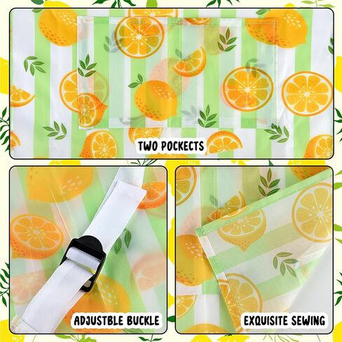 PLULON 4 Pcs Kids Apron Lemonade Stand Supplies for Kids, Kids Lemon Apron with Pockets Adjustable Strap Lemonade Stand in Kuwait