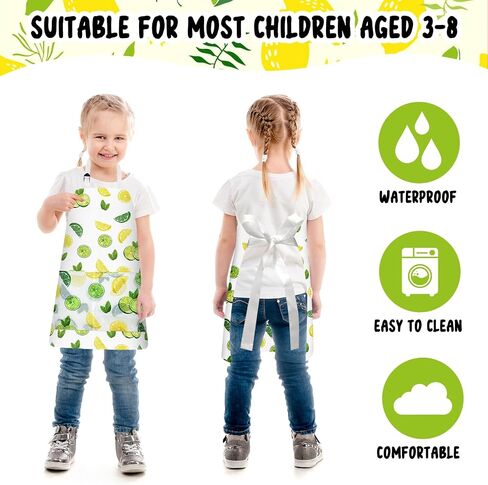 PLULON 4 Pcs Kids Apron Lemonade Stand Supplies for Kids, Kids Lemon Apron with Pockets Adjustable Strap Lemonade Stand in Kuwait