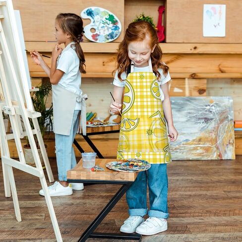PLULON 4 Pcs Kids Apron Lemonade Stand Supplies for Kids, Kids Lemon Apron with Pockets Adjustable Strap Lemonade Stand in Kuwait