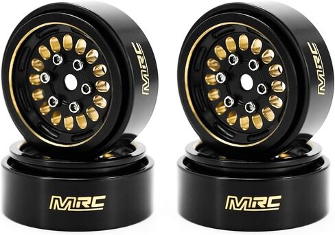 MRC 1.0 Beadlock عجلات نحاسية ثقيلة الوزن طلاء أسود (4 قطعة) لـ 1/24 SCX24 دودج ديدبولت جلاديتور C10 ترقيات-A in Kuwait