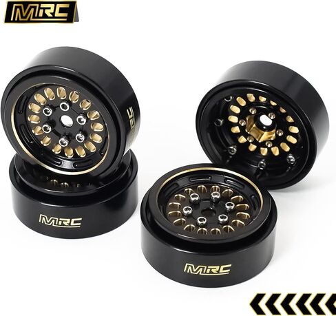 MRC 1.0 Beadlock عجلات نحاسية ثقيلة الوزن طلاء أسود (4 قطعة) لـ 1/24 SCX24 دودج ديدبولت جلاديتور C10 ترقيات-A in Kuwait