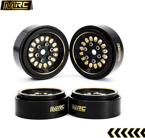 MRC 1.0 Beadlock عجلات نحاسية ثقيلة الوزن طلاء أسود (4 قطعة) لـ 1/24 SCX24 دودج ديدبولت جلاديتور C10 ترقيات-A in Kuwait