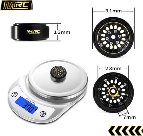 MRC 1.0 Beadlock عجلات نحاسية ثقيلة الوزن طلاء أسود (4 قطعة) لـ 1/24 SCX24 دودج ديدبولت جلاديتور C10 ترقيات-A in Kuwait