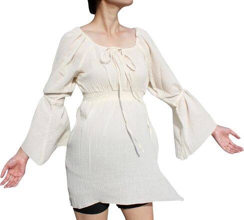 Pull String Sleeves Gypsy Homestead Cotton Ladies Shirt in Saudi Arabia