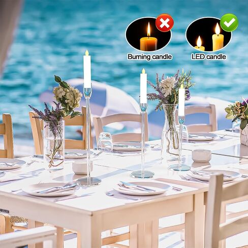 Candelabra Centerpieces for Tables 5 Arm Clear Candle Holder Fit 0.87" LED Pillar Taper Candlestick with Round Base for Christmas New Year Decoration (5 Arm Candelabra) in Saudi Arabia