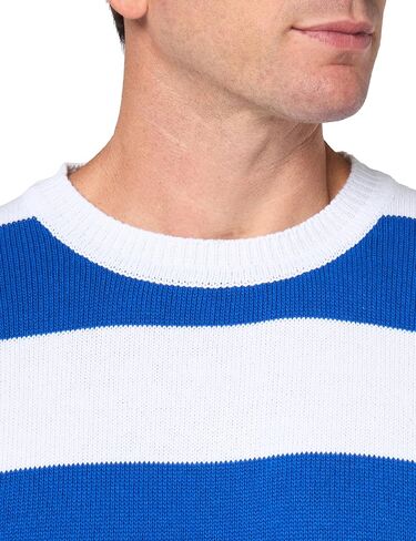 HUGO Men's Block Stripe Big Logo Long Sleeve Sweater in Saudi Arabia
