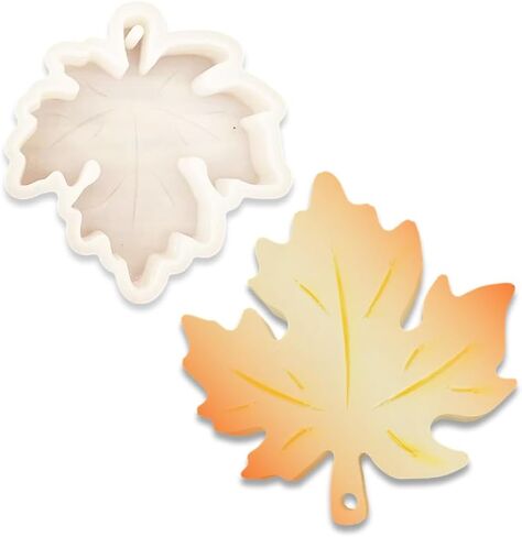 Maple Leaf with Holes Shape Car Freshie Silicone Mold for Making Soap Aroma Beads Car Freshie, Pendant, Candle, Resin in Kuwait