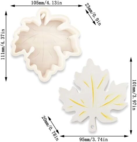 Maple Leaf with Holes Shape Car Freshie Silicone Mold for Making Soap Aroma Beads Car Freshie, Pendant, Candle, Resin in Kuwait
