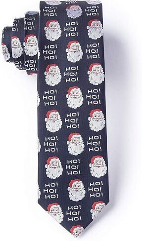 ربطة عنق ضيقة ضيقة للرجال من Hipster باللون الأزرق الداكن لعيد الميلاد Ho Ho Happy Santa in Kuwait