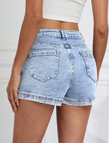 Denim Skort Women Stretch Denim Mini Skirt for Women High Waist Denim Skirt Women Mini Jean Skirt Fashions Jean Skort in Kuwait