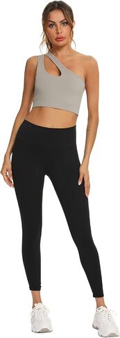 استمتع بحمالة صدر رياضية بكتف واحد ومبطنة وقابلة للإزالة ومثير لليوجا ودعم متوسط in Kuwait