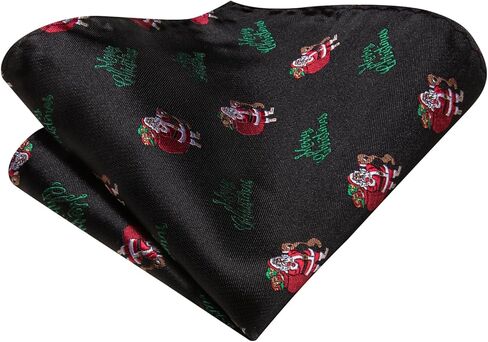 Hi-Tie Christmas Ties for Men Xmas Silk Necktie Pocket Square Cufflinks Set Festival Party Prom in Kuwait