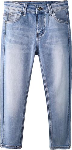 KIDSCOOL SPACE Boys Jeans,Little Boy Elastic Band Inside Stretchy Washed Soft Slim Cotton Denim Pants in Kuwait