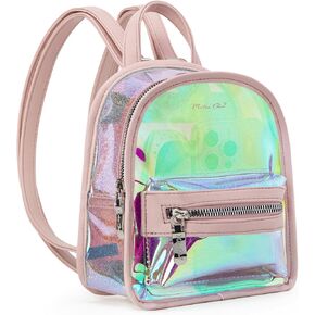 Milan Chiva Clear Backpack for Stadium Events See Through Mini Backpack Holographic Bag