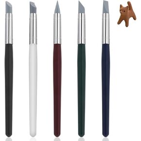 5 PCS Silicone Paint Brush, Professional Silicone Sculpting Tools Flexible Clay Carving Tools Rubber Color Shapers Brushes for DIY Handicraft Silicone Shaping Carving Pottery Artwork