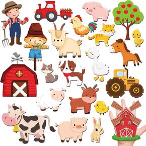 Farm Animal Fridge Magnets Cute Farm Refrigerator Magnets Set Removable and Reusable Magnets for Kids Toddlers and Adults Classroom Home Nursery Cute Animal Birthday Party Supplies Decorations 27PCS