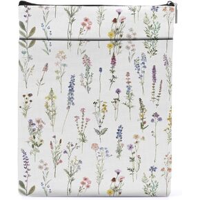 Wildflower Book Sleeve Aesthetic Book Cover Book Lovers Gifts Book Pouch Book Club Gifts Bookish Gifts Book Protector Book Gifts for Readers Women Girls Bestie Christmas Graduation Birthday Gifts