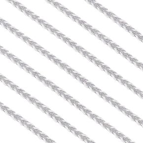 MAYJOYDIY 10 Yards x 1/8 Inch Black Gimp Braid Trim, Interwoven Silver Metallic Threads Braided Lace Trims Stylishal Polyester Lace Ribbon for Curtains, Lampshade, Sofa DIY Sewing