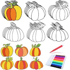 30 Pcs Fall Pumpkin Crafts for Kids Color Your Own Pumpkin Magnet DIY Pumpkin Coloring Magnet Ornaments for Fall Thanksgiving Pumpkin Cutouts Gifts Home Party Activities Art Party Favors