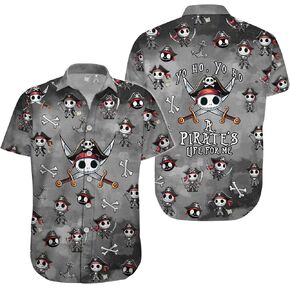 34HD Nightmare Before Movie Hawaiian Shirt, Skeleton Button Down Shirt Short Sleeve Unisex, Halloween Costumes